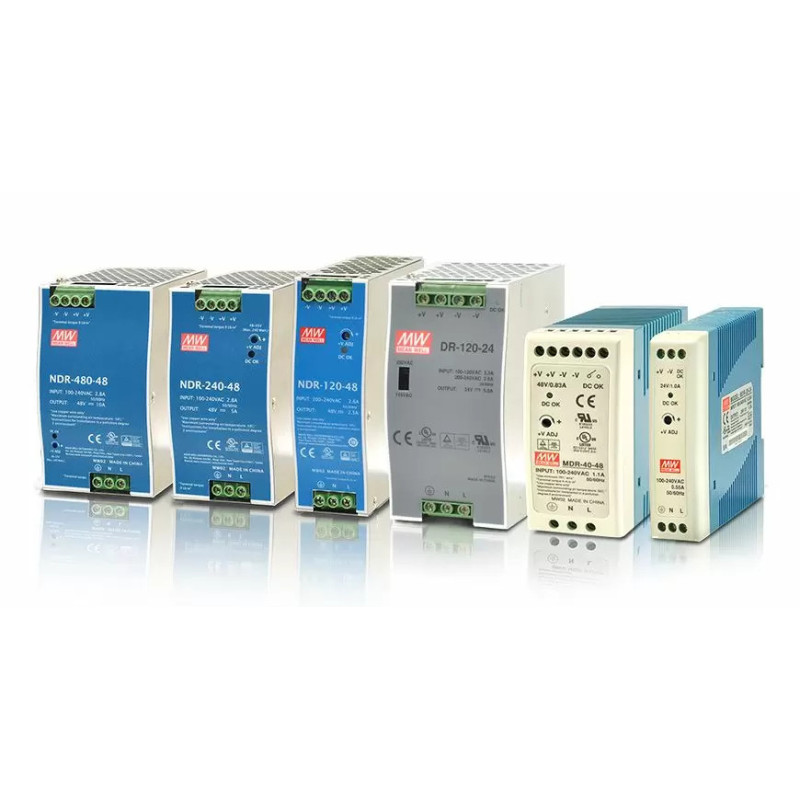 Industrial Power Supplies NDR-480-48, NDR-240-48, NDR-120-24, NDR-120-48, DR-120-24, MDR-40-24, MDR-40-48, MDR-20-24 - Sysnet